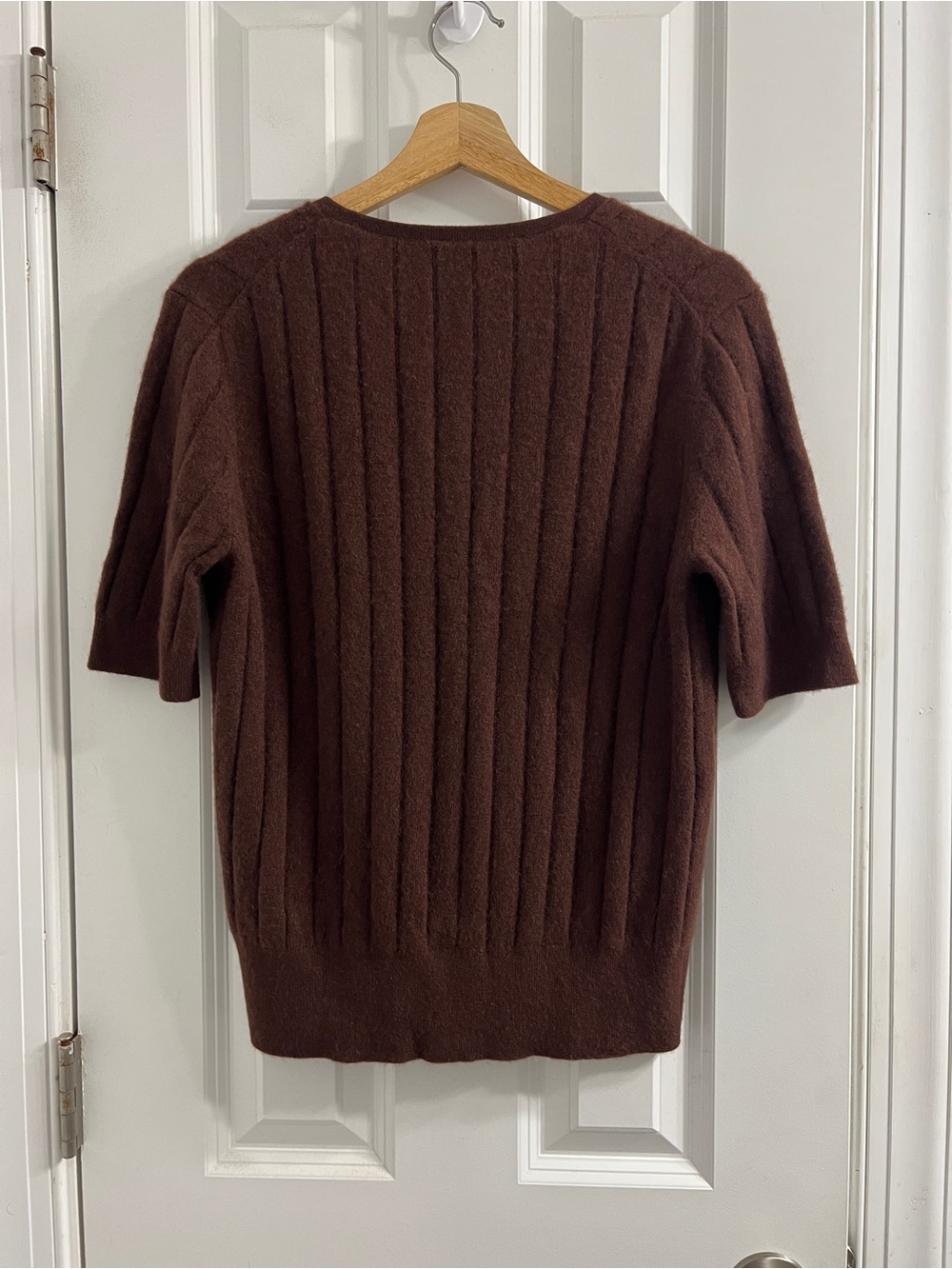 LILYSILK Cashmere V-Neck Sweater - Chocolate Brown Size Medium - Picture 3 of 9